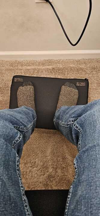 ErgoFoam Foot Rest for Under Desk at Work Adjustable - Chiropractor-Endorsed, High-Density Foam, Velvet (Black) customer photo 2