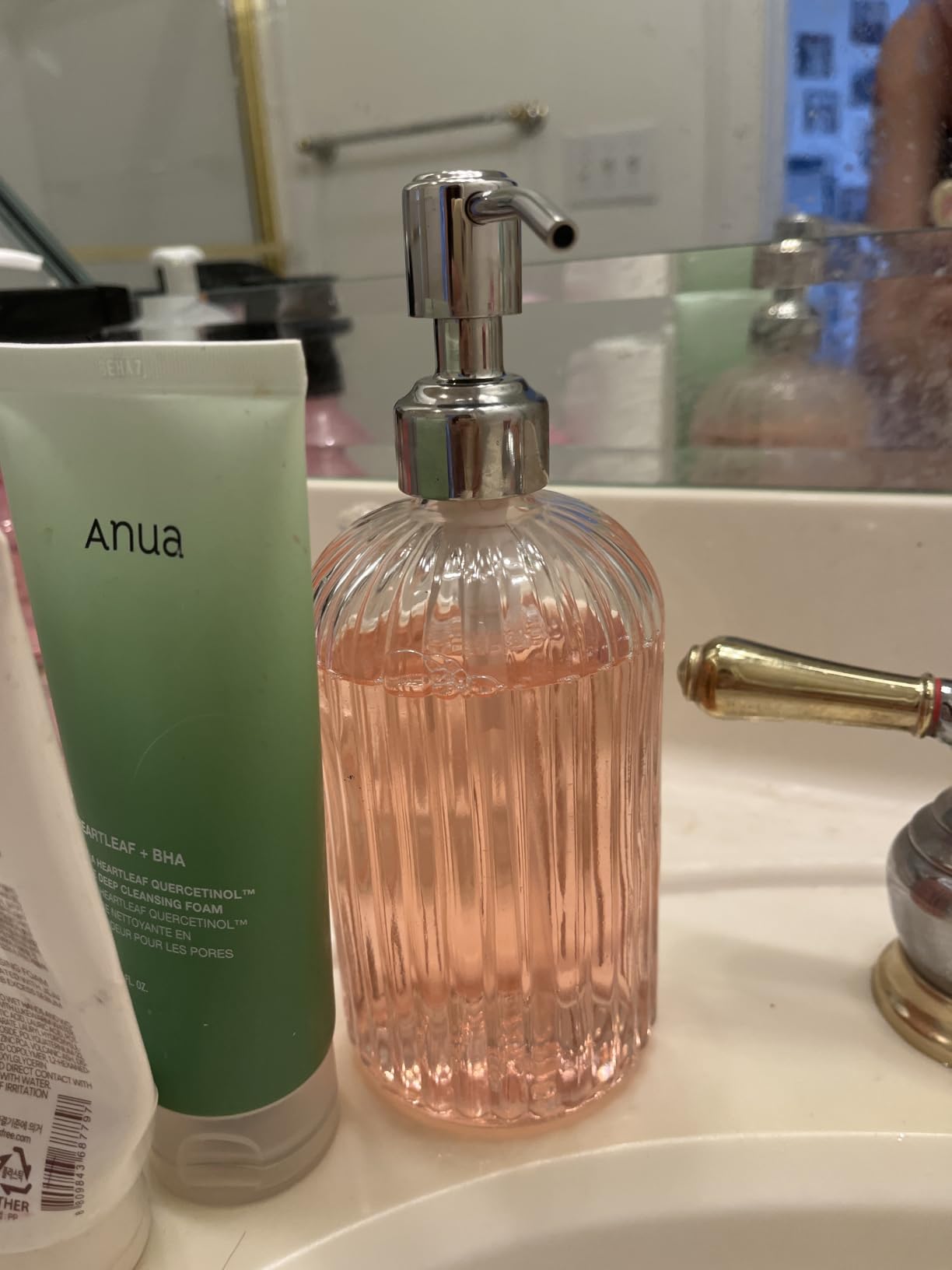 JASAI 18 Oz Clear Glass Soap Dispenser with Rust Proof Stainless Steel Pump customer photo 1