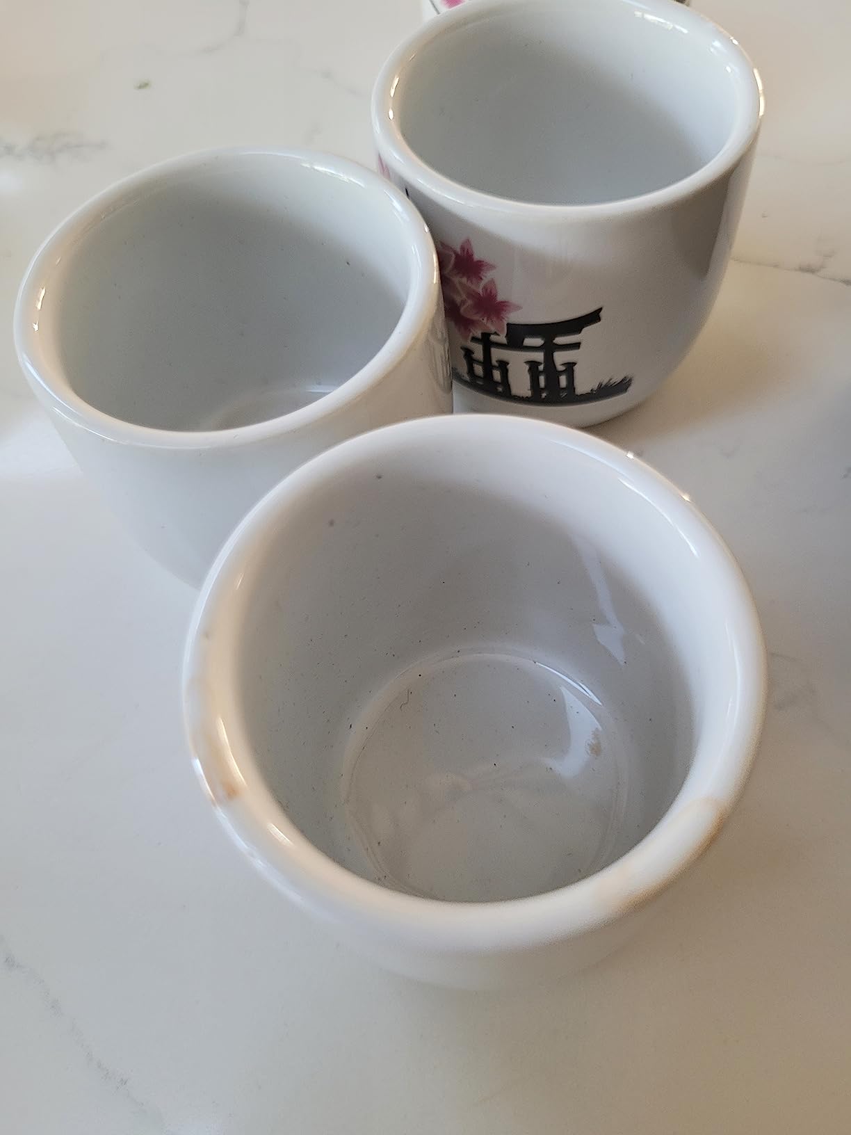 ABuff Japanese Sake Set, 1 Tokkuri Bottle & 4 Ochoko Cups, Spring Blossoms Ceramic Sake Set Microwave and Dishwasher Safe customer photo 1