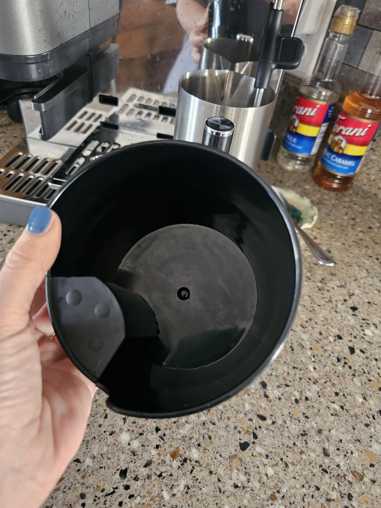Knock Box for Coffee Grounds - Innovative Barista Accessory with Improved Handling - Coffee Knock Box for Espresso Machine, Black customer photo 1