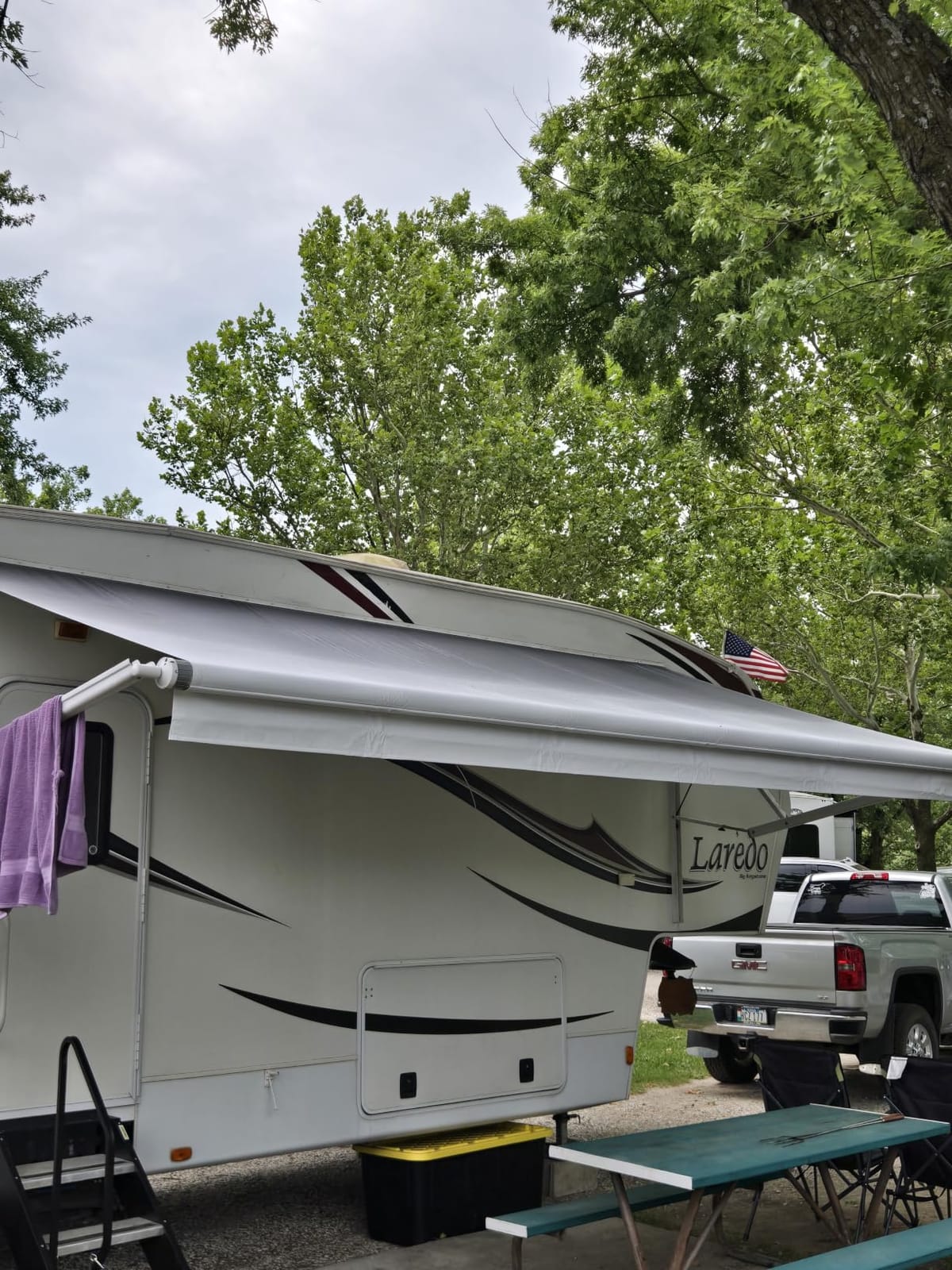 ShadePro - RV Awning Fabric Replacement - Premium Grade Weatherproof Vinyl - Universal Outdoor Canopy for Camper, Trailer, and Motorhome Awnings - Solid Black - 18' (Fabric 17'2