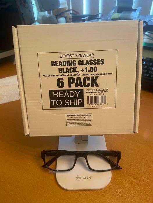 Boost Eyewear Reading Glasses, Traditional Black Frames, with Spring Loaded Hinges customer photo 2