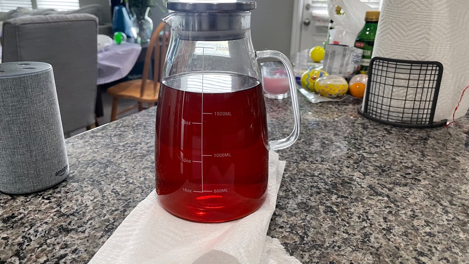 Aofmee Glass Pitcher with Lid and Handle, Glass Water Pitchers, 2 Liter customer photo 1