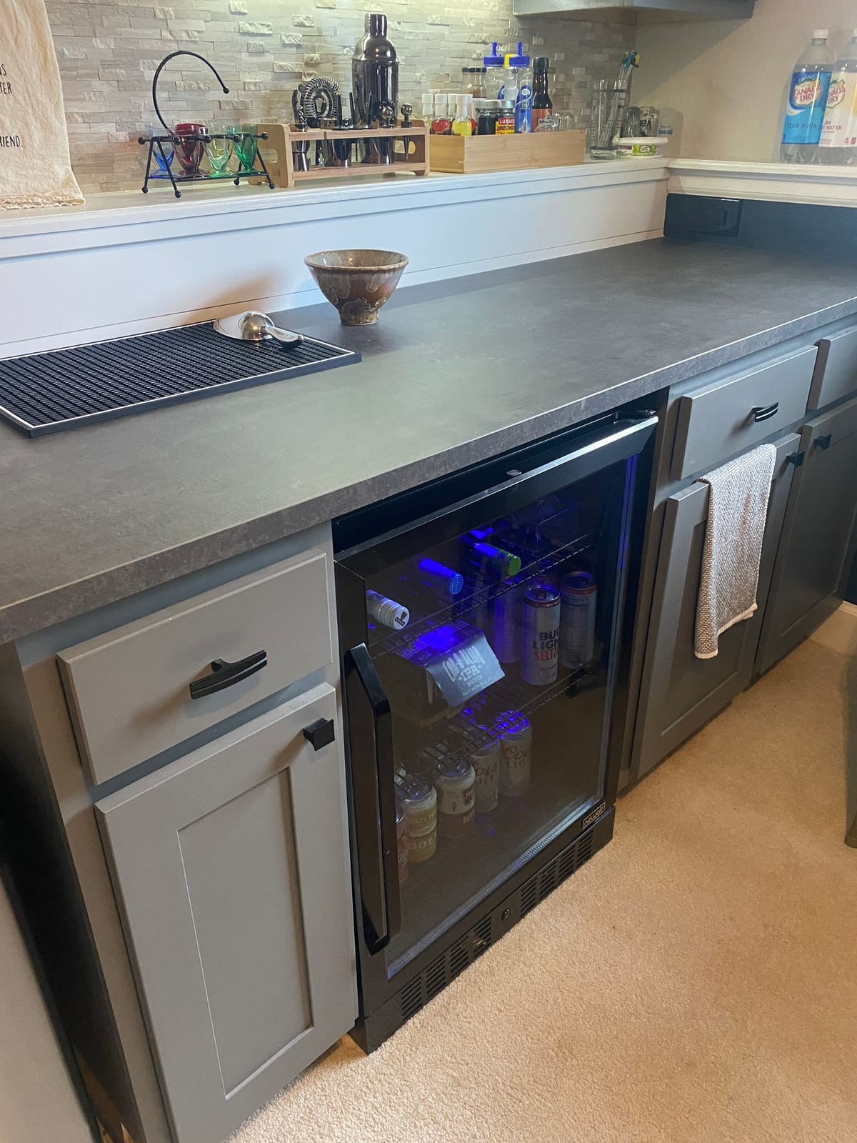NewAir Beverage Refrigerator with Glass Door | 177 Can Mini Fridge for Bedroom, Dorm, Office, or Gaming Setup | Soda, Beer, and Wine Cooler | Black Stainless Steel customer photo 1