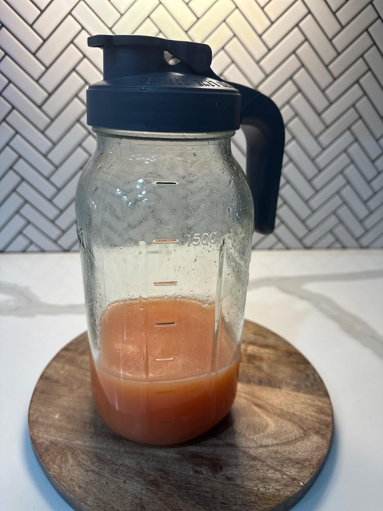 County Line Kitchen 64 oz Mason Jar Glass Pitcher With Lid - Gray customer photo 2