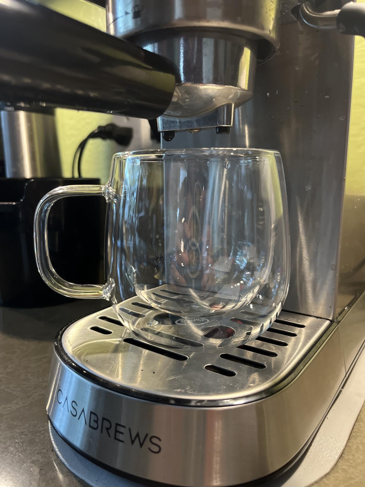 CNGLASS Double Wall Glass Cappuccino Mugs 8.1oz,Clear Insulated Glass Coffee Mug with Handle for Espresso,Latte,Tea,Set of 2 customer photo 1