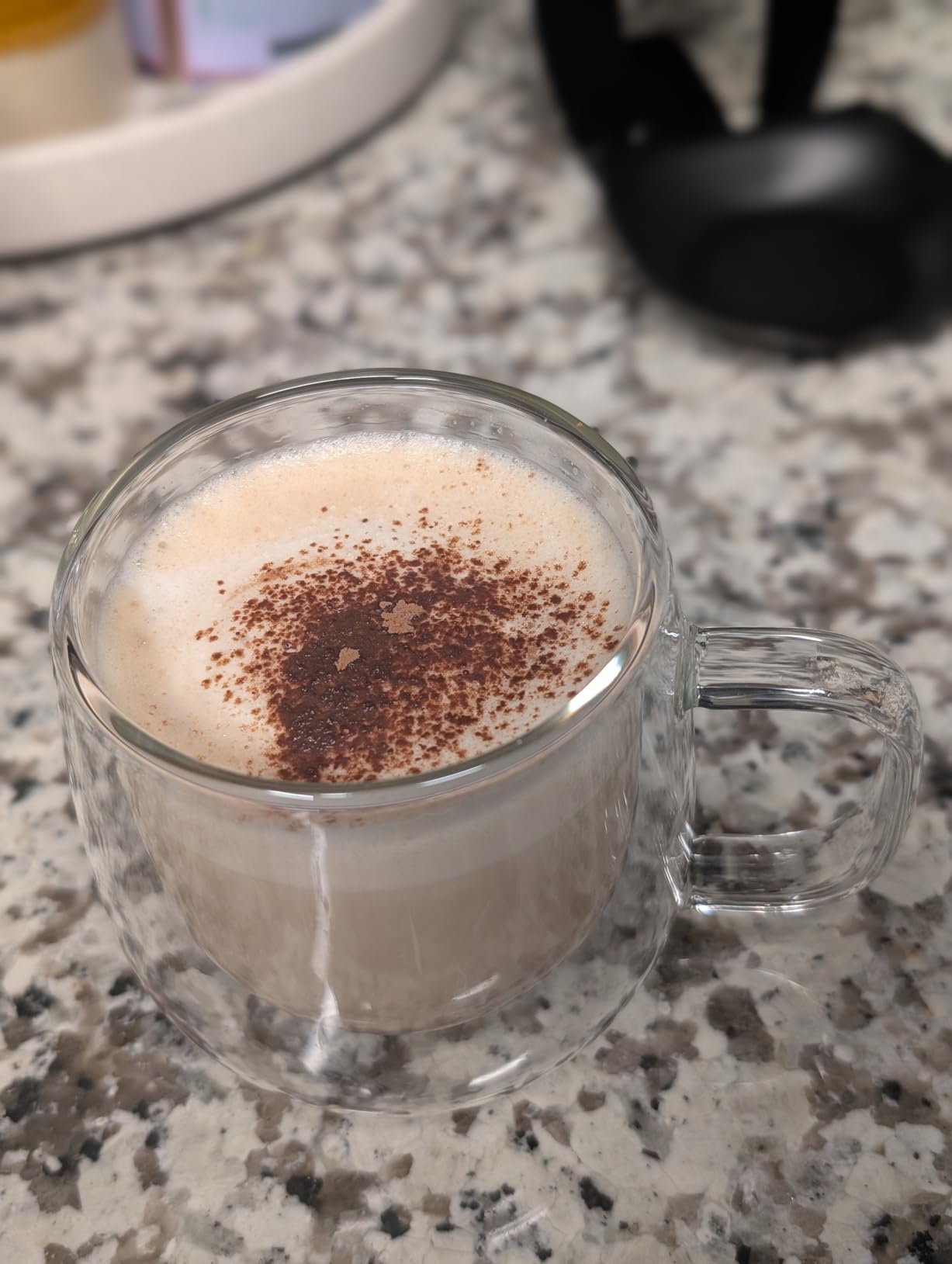 CNGLASS Double Wall Glass Cappuccino Mugs 8.1oz,Clear Insulated Glass Coffee Mug with Handle for Espresso,Latte,Tea,Set of 2 customer photo 2