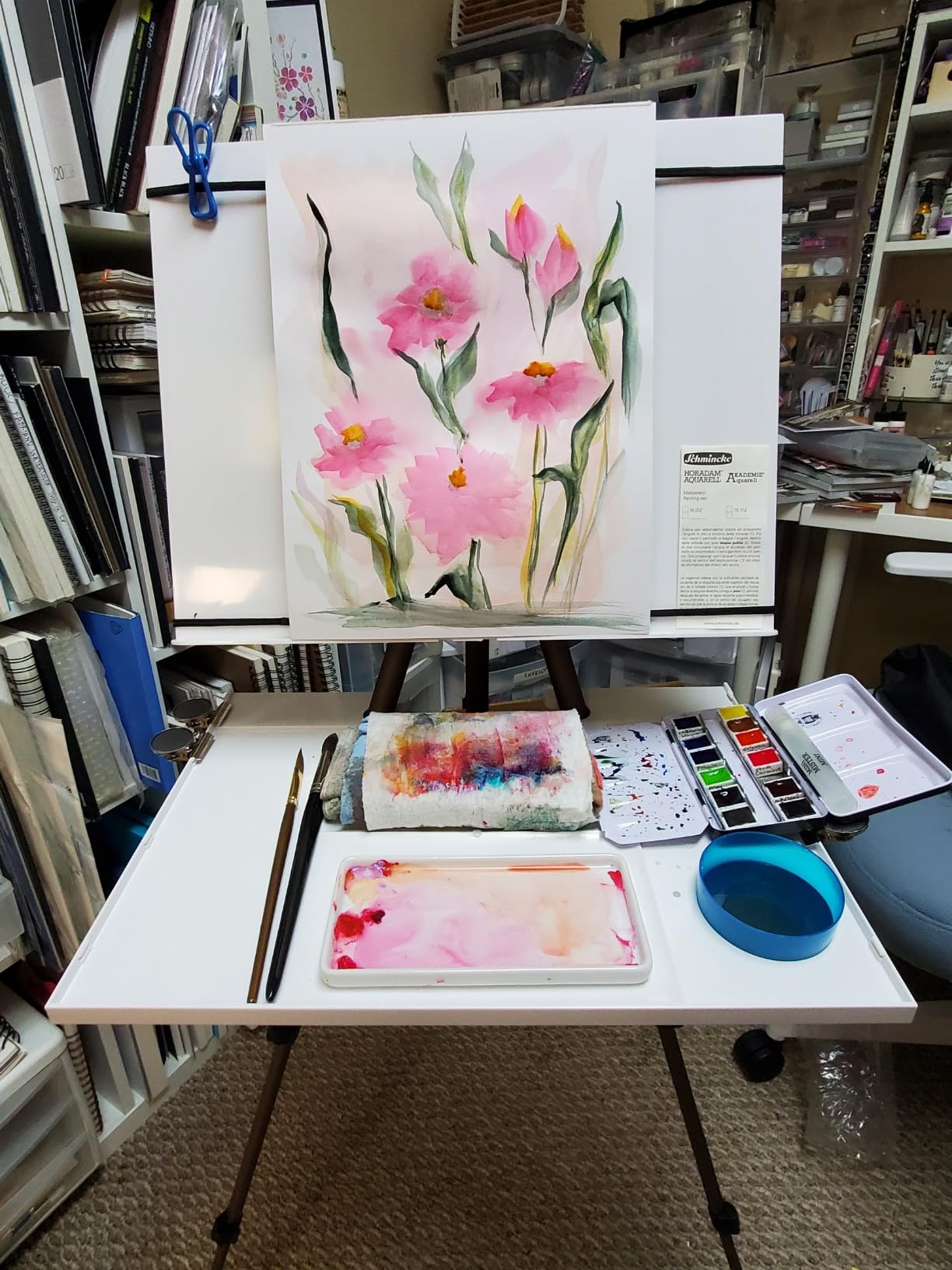 MEEDEN Plein Air Easel for Painting: Adjustable Travel Watercolor Tripod | Collapsible Portable Easel Stand for Artists Adults customer photo 2