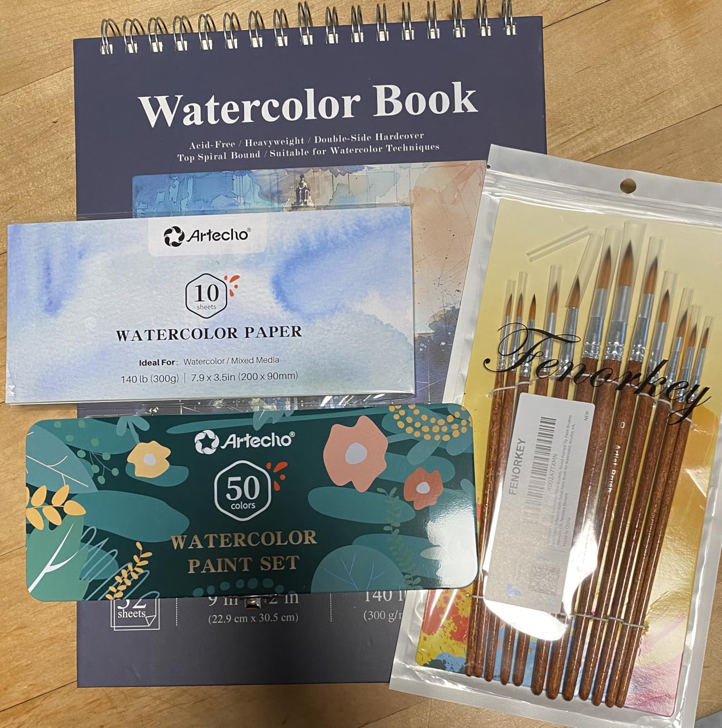 Watercolor Paint Brushes FENORKEY 12Pcs Round for Watercolor, Acrylic & Gouache customer photo 2