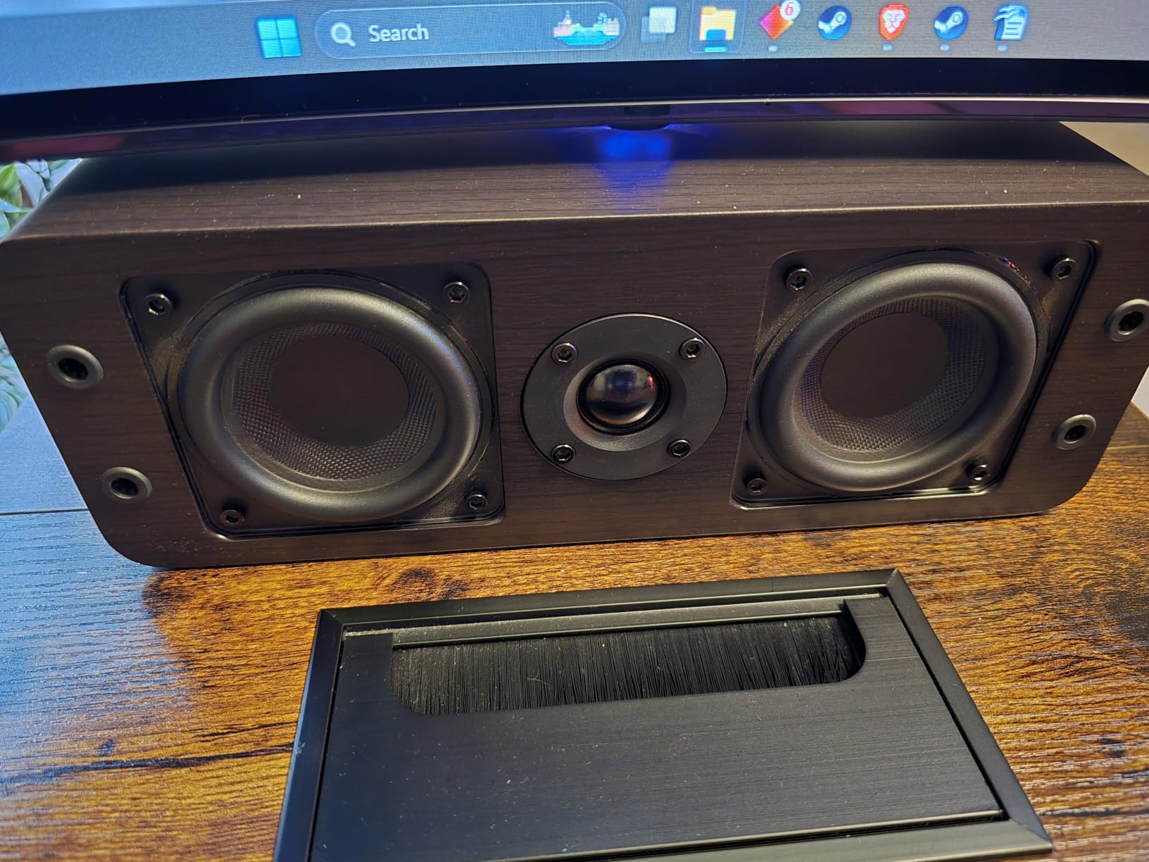 Micca OoO Slim Passive Center Channel Speaker, Home Theater, Each, Walnut customer photo 1