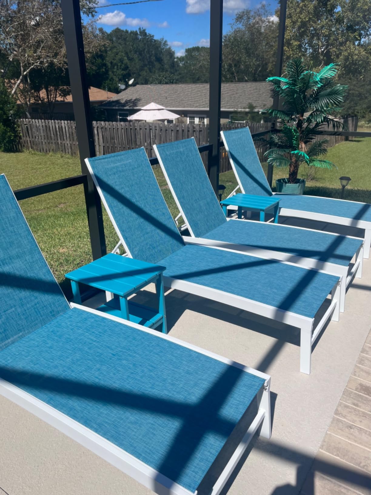 Crestlive Products Lounge Chair Outdoor Set of 2, Metal Pool Chaise Lounge Chairs, Adjustable Five-Position Tanning Recliner, All Weather for Patio, Beach, Yard, Pool (Beige) customer photo 1