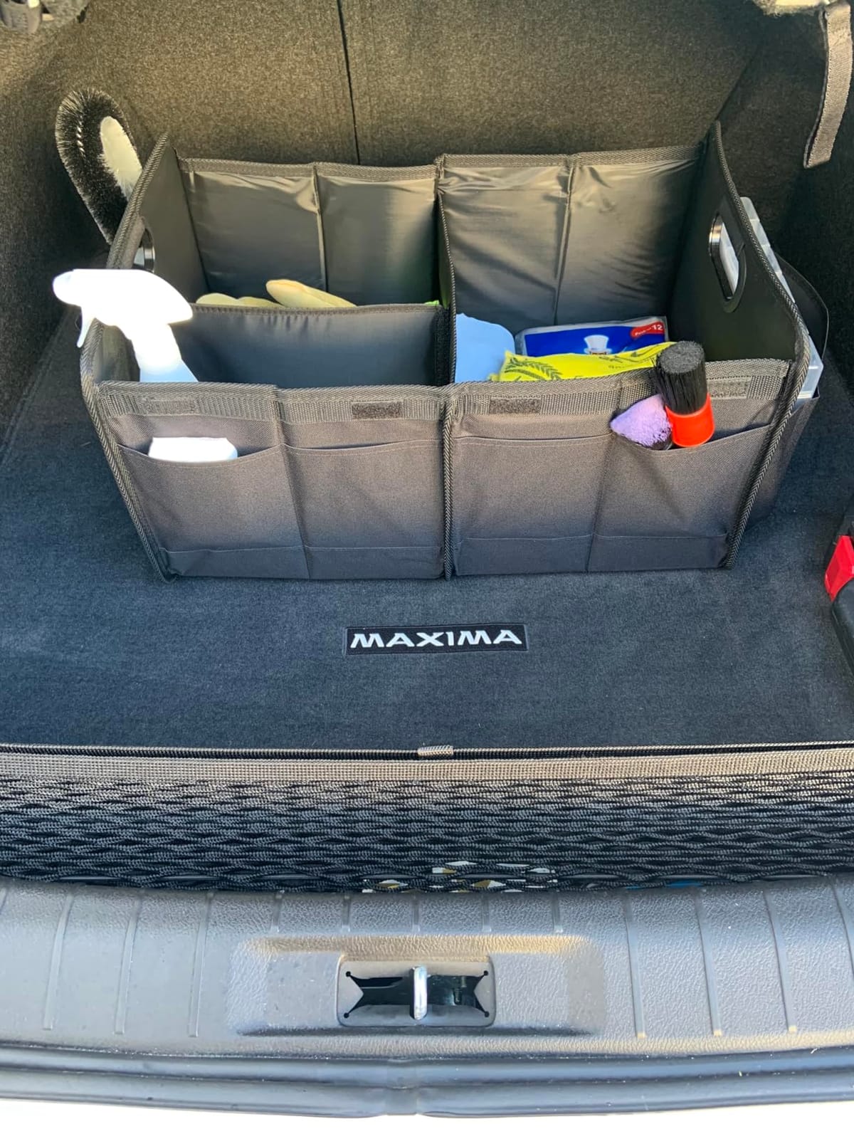 Homeve Car Trunk Organizer for SUV, 18.5Gal Large Capacity No-Sag Heavy Duty, Foldable Waterproof Anti-Slip Storage with 12 Pockets, Fit Sedan,Truck, Universal Car Accessories, Black, Large, 2 Compart customer photo 1