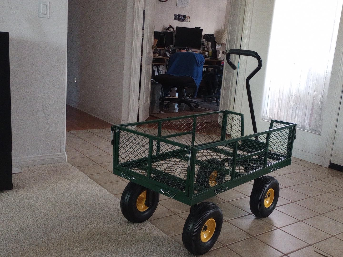 VIVOHOME Heavy Duty 880 Lbs 4.5 Cu Ft Mesh Steel Garden Cart Utility Wagon customer photo 1