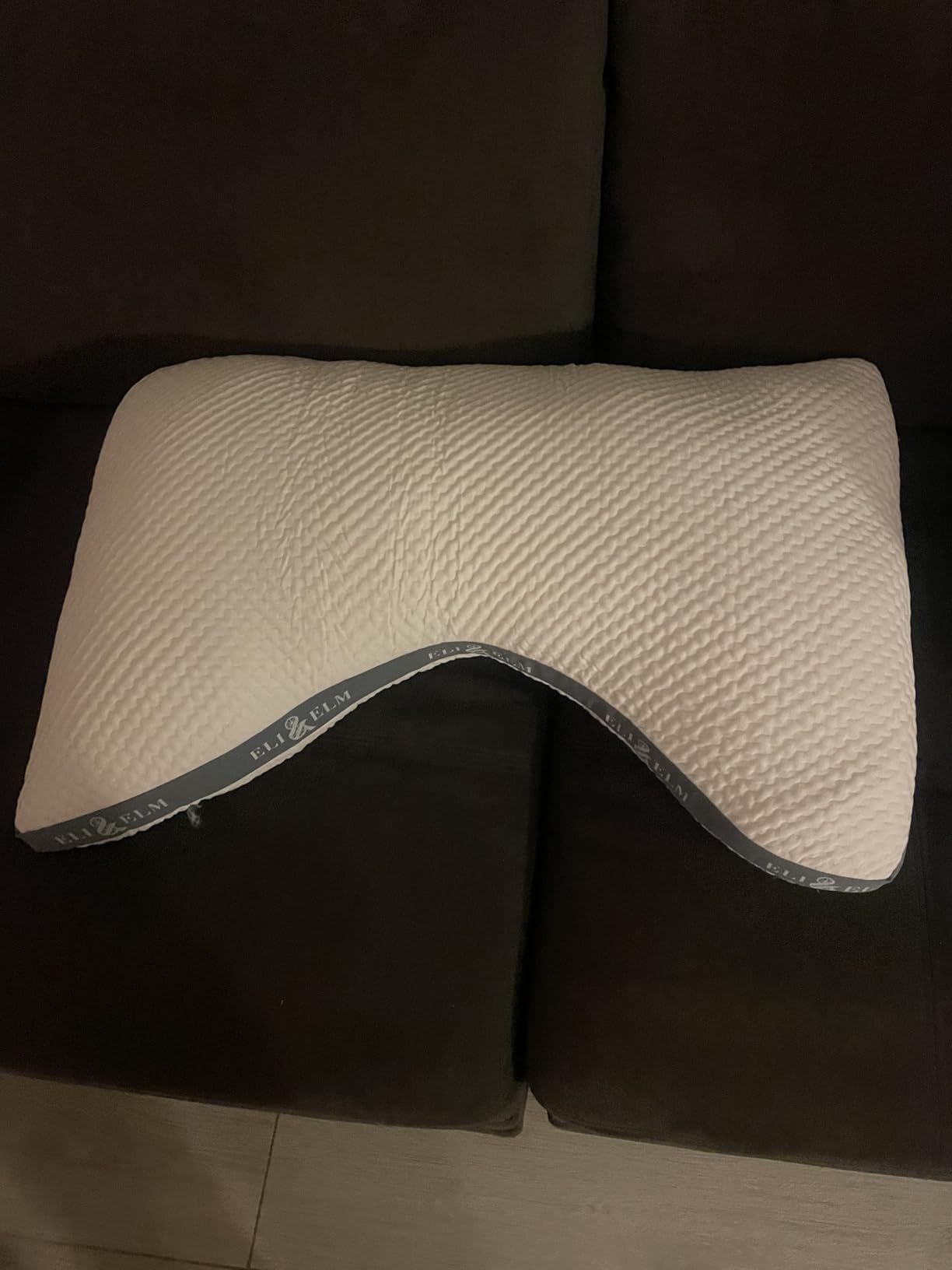 Eli & Elm | Best Ergonomic Side Sleeper Pillow for Neck Pain. Supportive Cooling Latex Fill with Luxury Breathable Cover. U-Shape Contoured Design. Queen Size Bed Pillow - 17