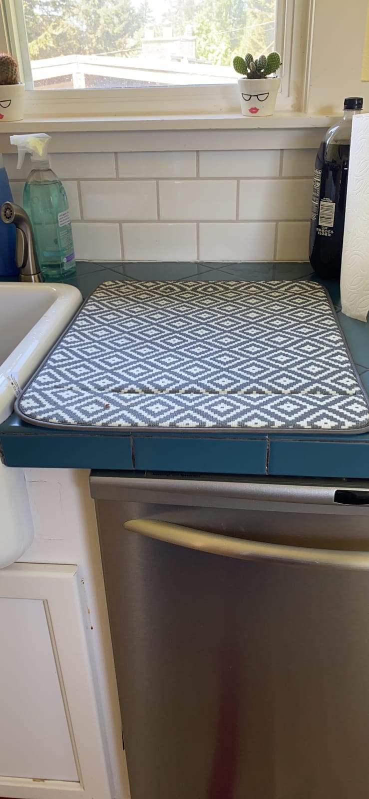Dish Drying Mat for Kitchen Counter,Microfiber Machine Washable Dishes Matt customer photo 1