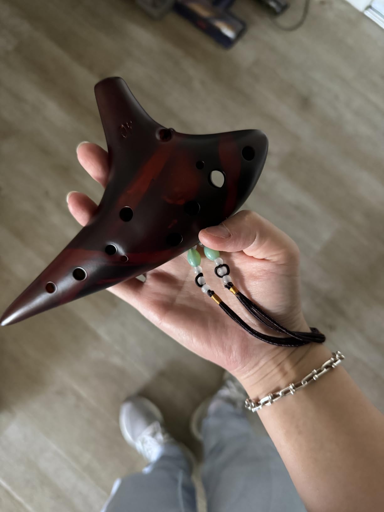 AKLOT Ocarina 12 Holes Alto C Smokey Straw Fired Ceramic Ocarinas with Protective Bag Starter Song Booklet for 15+ customer photo 2