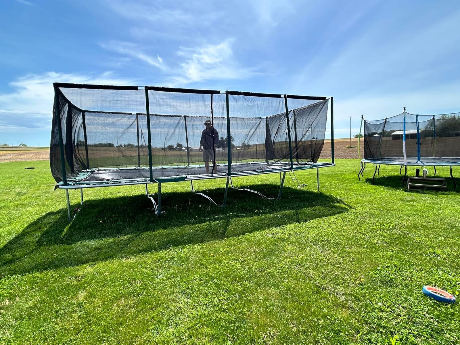Happy Trampoline Pro Rectangle Trampoline - Heavy Duty 750lbs Jumping Capacity With Net Enclosure - Large Commercial Grade Rectangular Outdoor for Backyard Gymnastics customer photo 2