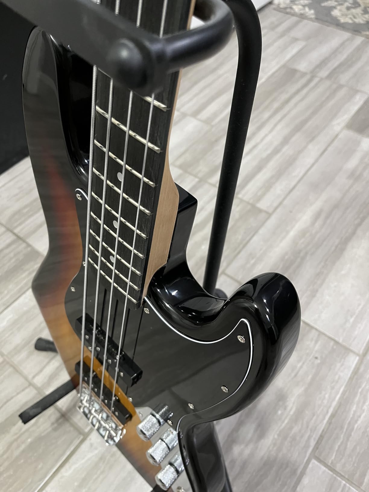 GLARRY 4 String GJazz Electric Bass Guitar Full Size Right Handed with Guitar Bag, Amp Cord and Beginner Kits (Transparent Yellow) customer photo 2