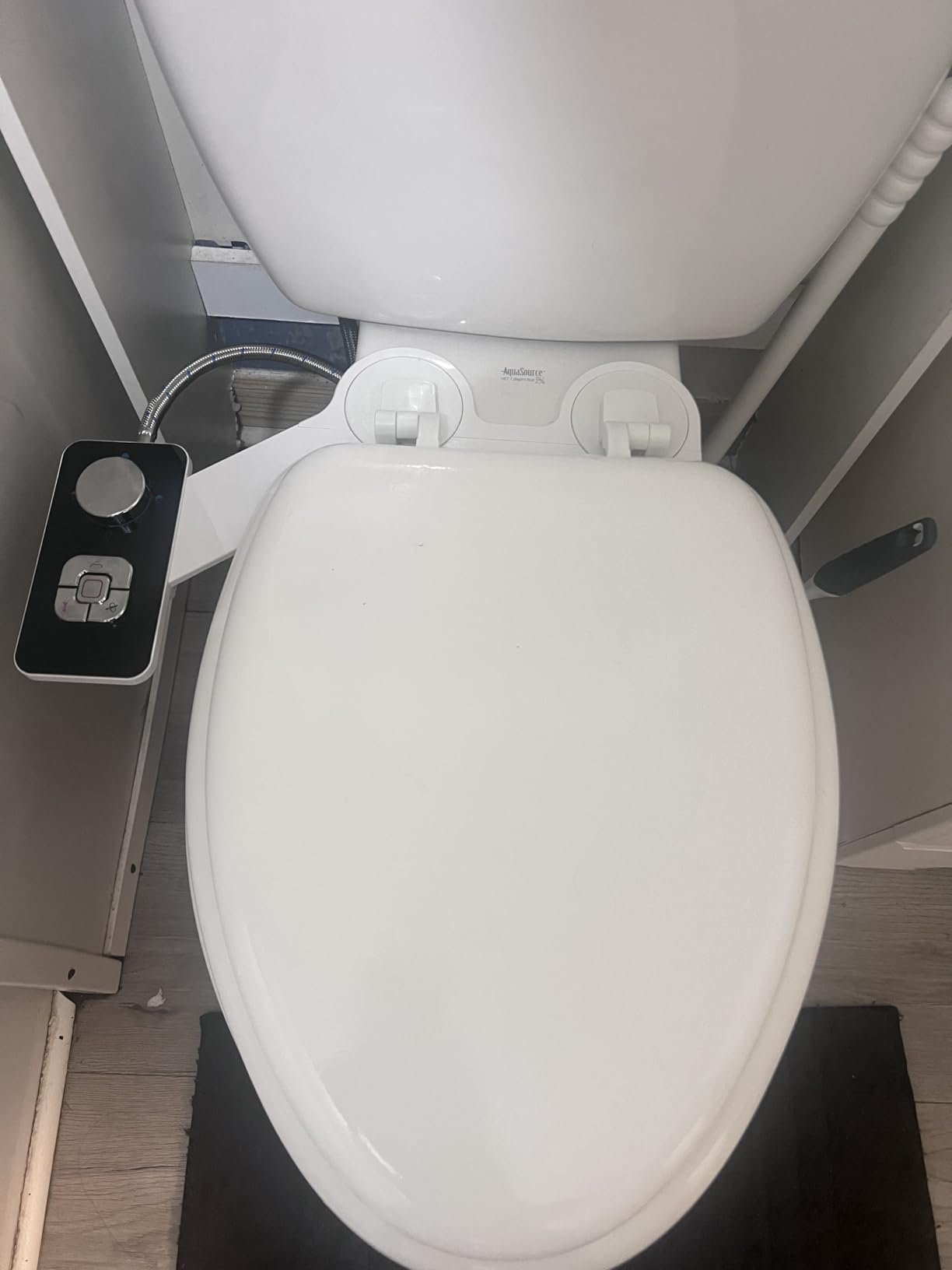 SAMODRA Bidet Attachment, Non-Electric Cold Water Bidet Toilet Seat Attachment with Pressure Controls, Retractable Self-Cleaning Dual Nozzles for Frontal & Rear Wash - Brushed Nickel customer photo 1