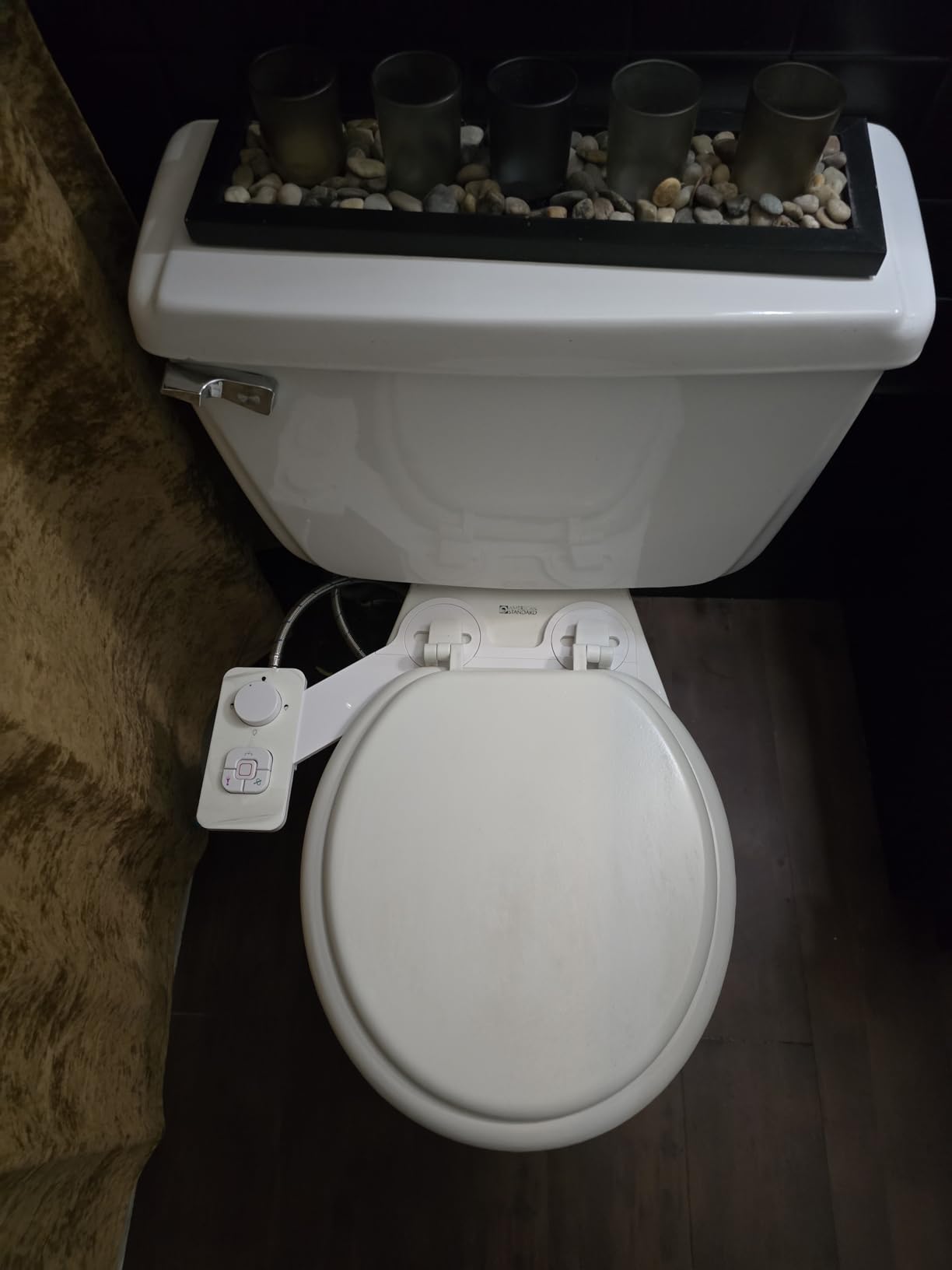 SAMODRA Bidet Attachment, Non-Electric Cold Water Bidet Toilet Seat Attachment with Pressure Controls, Retractable Self-Cleaning Dual Nozzles for Frontal & Rear Wash - Brushed Nickel customer photo 2