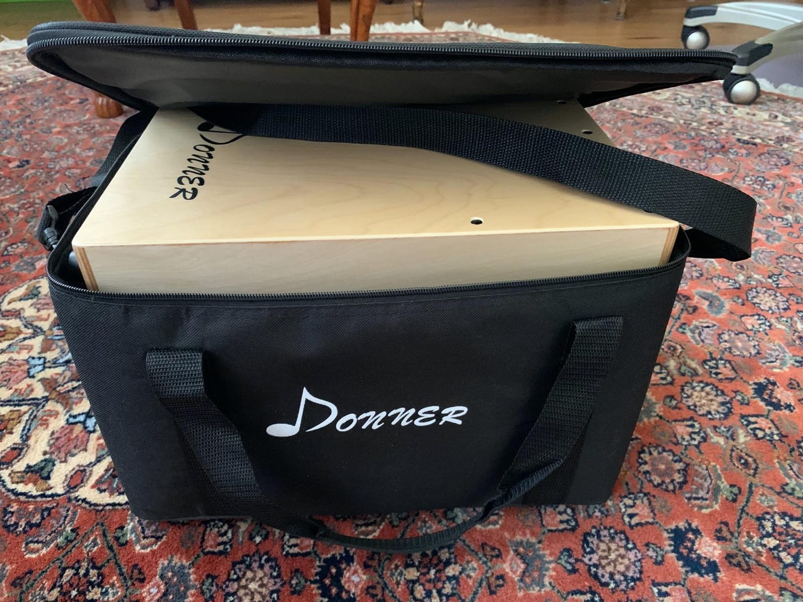 Donner Cajon Box Drum Full Size, Percussion Instrument Gifts for Adults Teens, Hand Crafted Birchwood Beat Box, Jam Cajon Drum Box, Portable with Adjustable Straps Travel Backpack customer photo 2