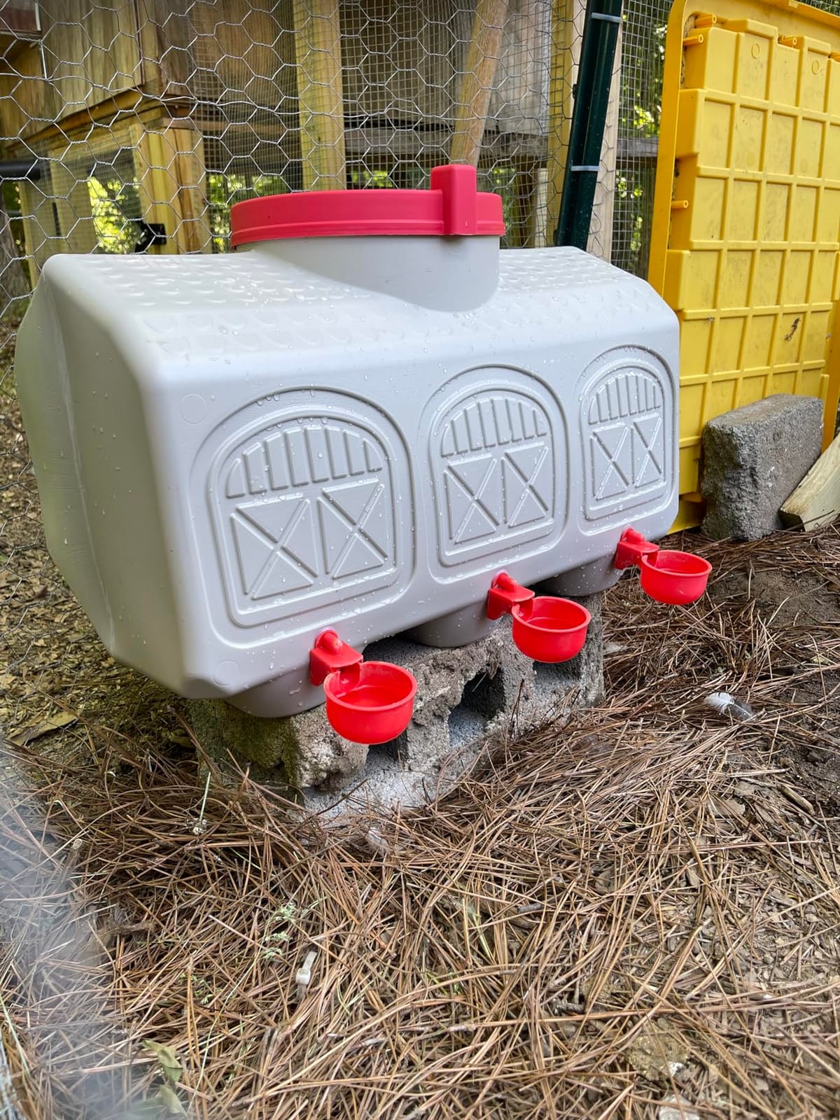 OverEZ Automatic Chicken Waterer with No Spill System, Outside and Inside Poultry Drinker, Large 12 Gallon High Capacity Drinking Bottle Dispenser for Hens customer photo 1