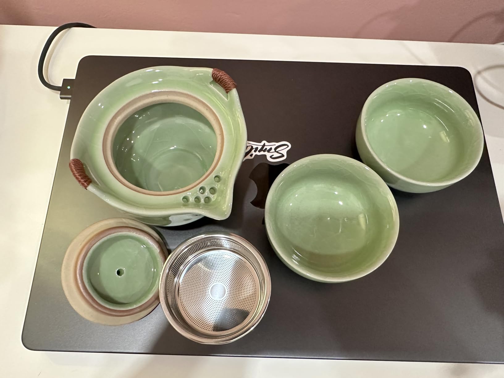 Travel Tea Pot Set, Chinese Kung Fu Teapot, Tea Set Teacups with Infuser customer photo 1