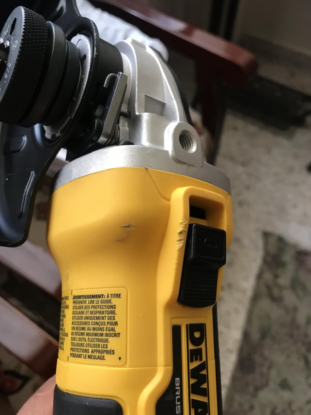 DEWALT 20V MAX* XR Angle Grinder with Kickback Brake, Slide Switch, 4-1/2-Inch, Tool Only (DCG405B) customer photo 2