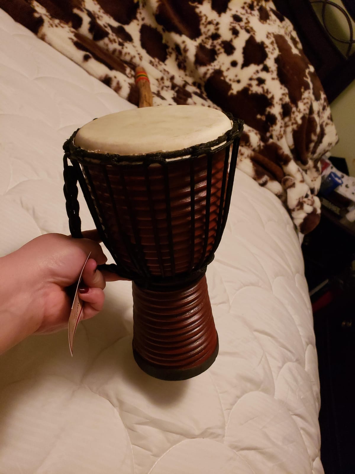 Drum Djembe is a Rope goat skin Covered Goblet African Drum Played by Hands West Africa style jembe for drums circle and more (7x15) customer photo 1