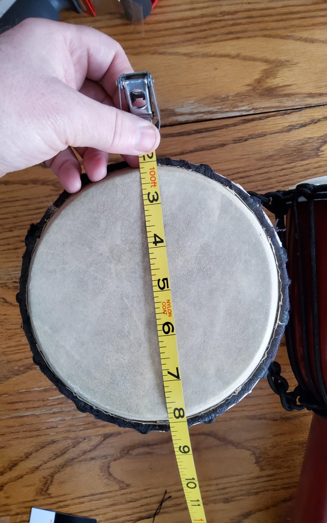 Drum Djembe is a Rope goat skin Covered Goblet African Drum Played by Hands West Africa style jembe for drums circle and more (7x15) customer photo 2