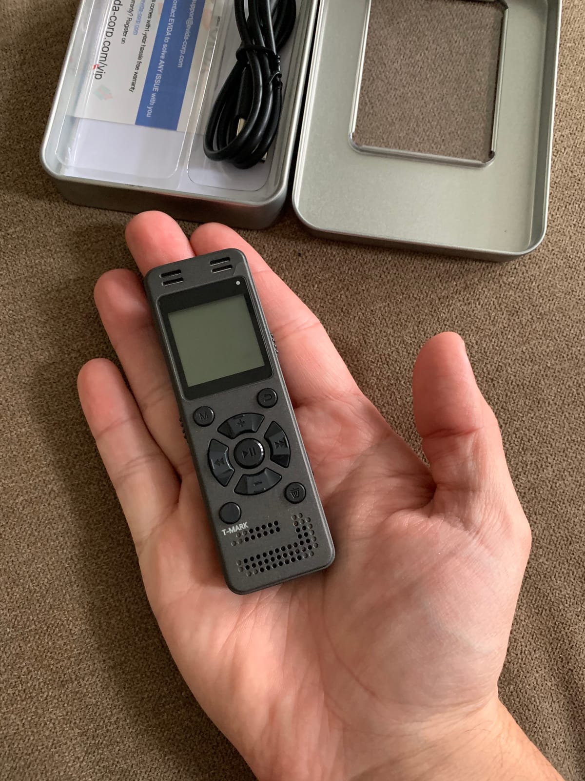 128GB Digital Voice Recorder for Lectures Meetings - EVIDA 9296 Hours Voice Activated Recording Device Audio Recorder with Playback,Password customer photo 2