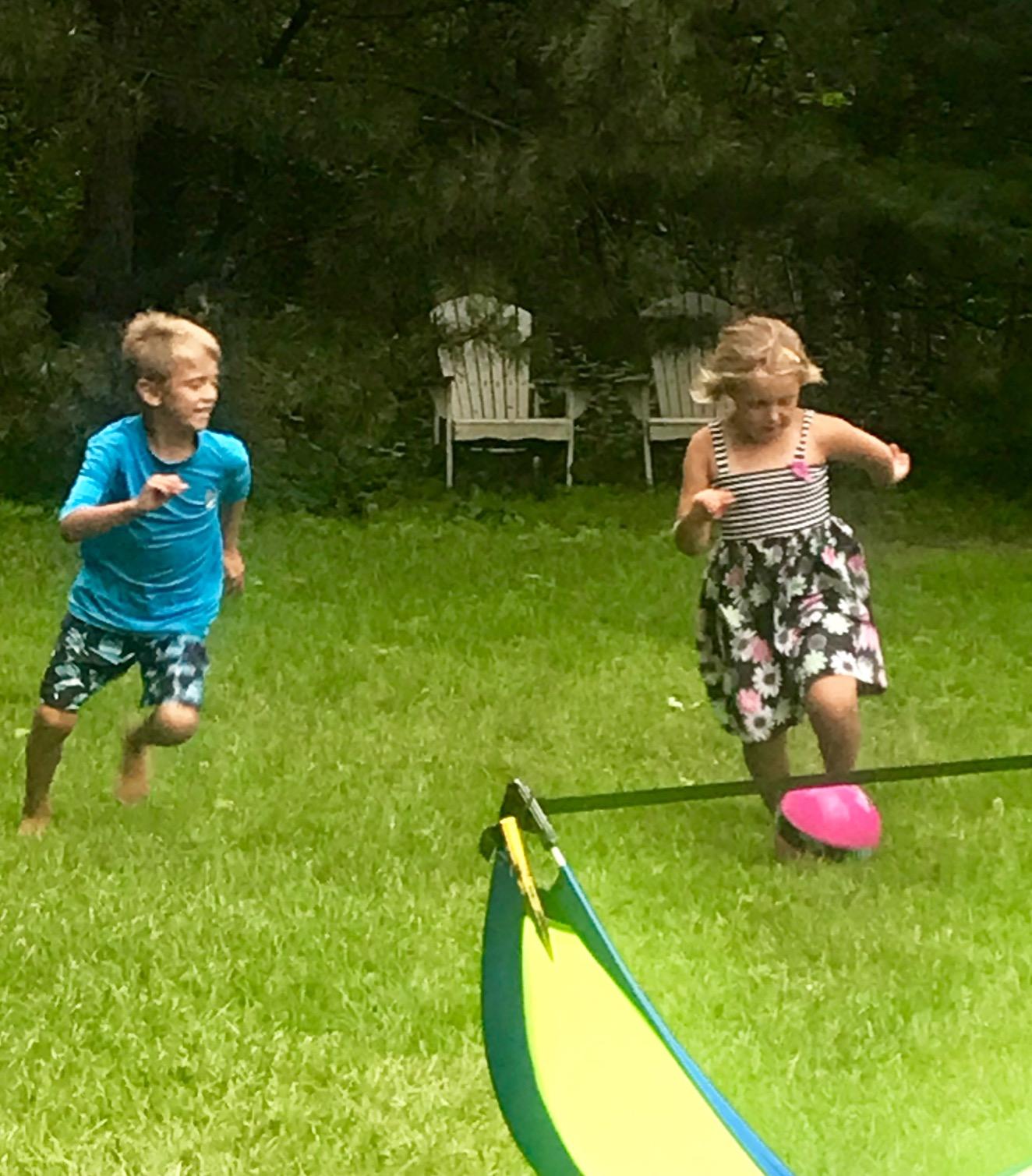Poray Soccer Goal for Kid Easy-up Set of Two Portable Soccer Net 210D Oxford with 8 Field Marker Cones Extra Stakes Fun for Backyard and Soccer Training customer photo 1