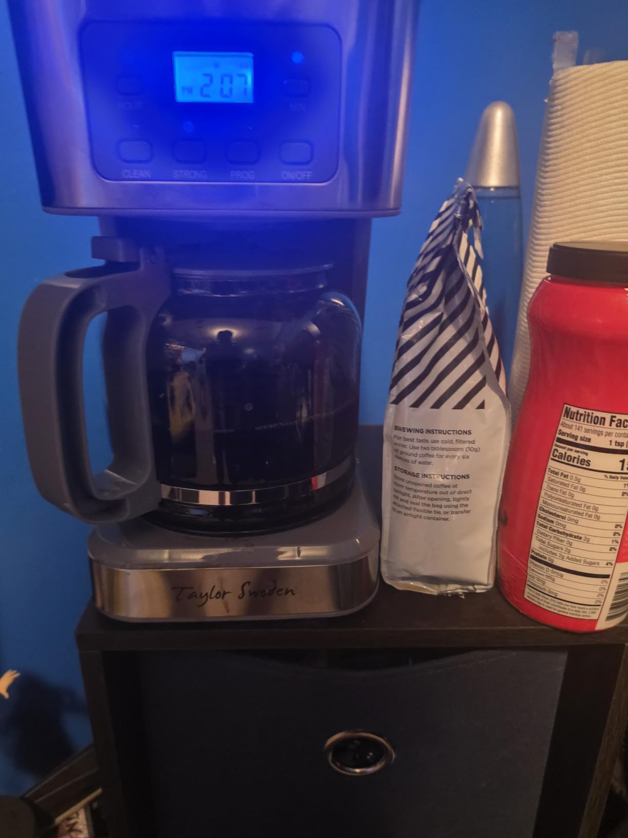 Taylor Swoden 12-Cup Programmable Coffee Maker, Black & Stainless Steel customer photo 2
