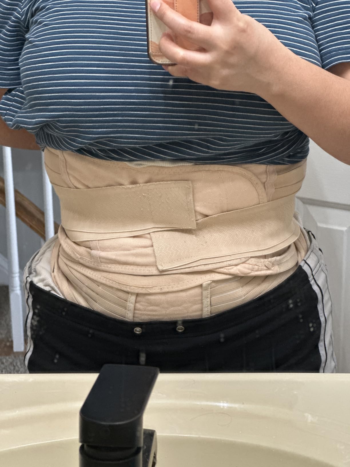ChongErfei 3 in 1 Postpartum Belly Wrap Recovery Band Belt Abdominal Binder customer photo 1