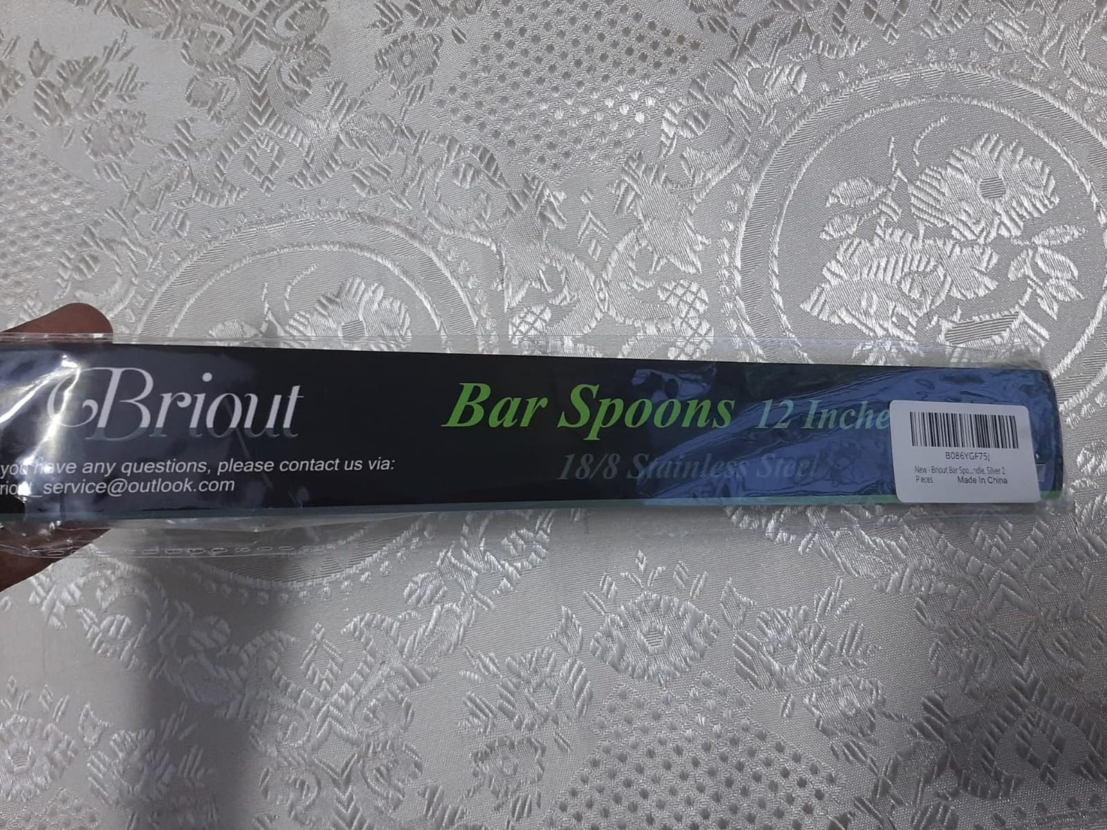 Briout Bar Spoon Cocktail Mixing Stirrers, 2Pcs, 12” Long Handle, Silver customer photo 2