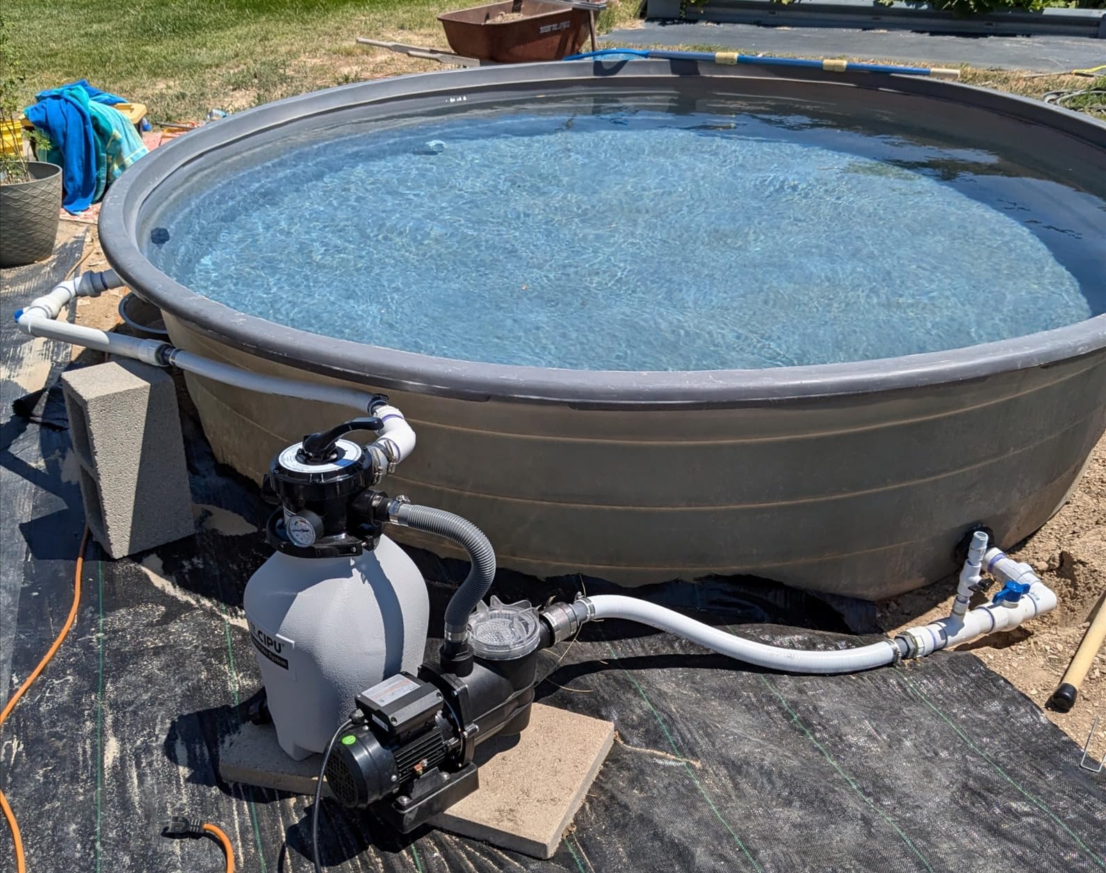 CIPU 12-inch Sand Filter Pump System Handy 4-Way Valve for Above Ground Swimming Pools with Prefilter Pool Pump 115V 6-Foot Cord to Easy Installation SFPS12501 customer photo 2