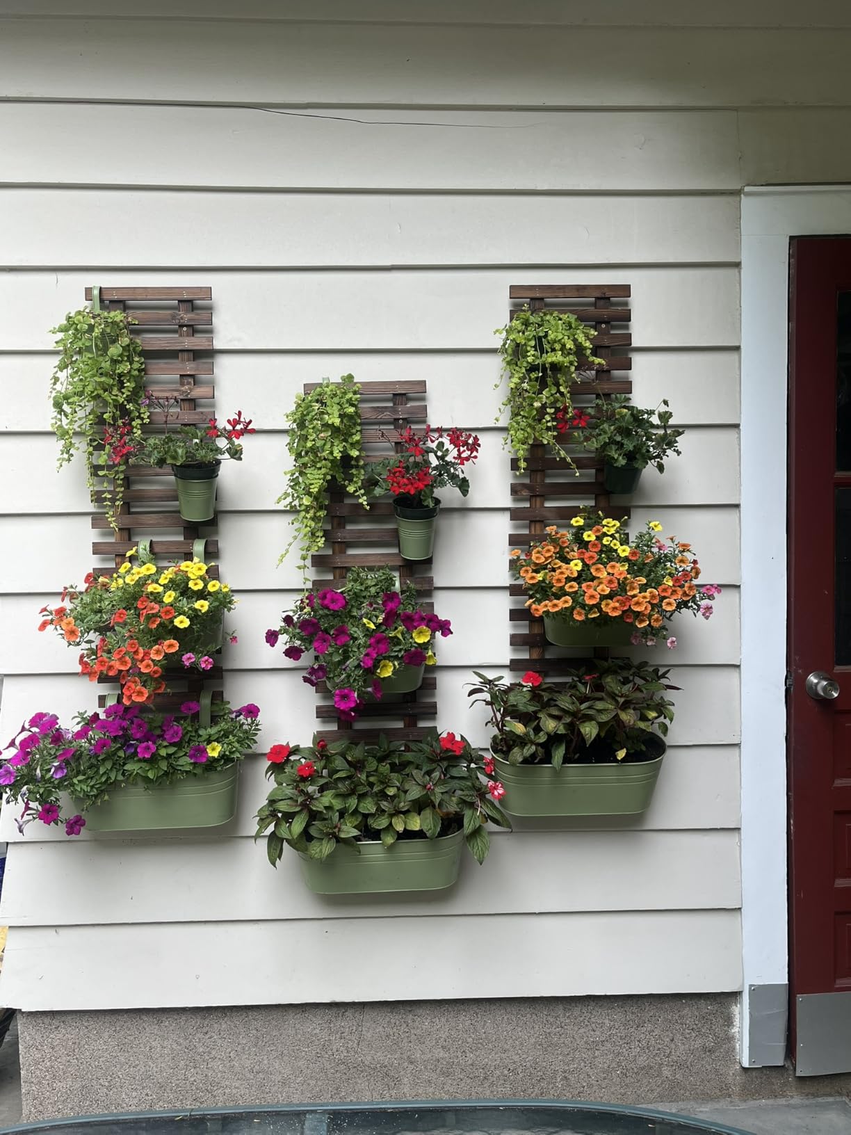 ShopLaLa Wooden Wall Planter (120cm, 2 Pack) Wooden Hanging Flower Plants customer photo 2