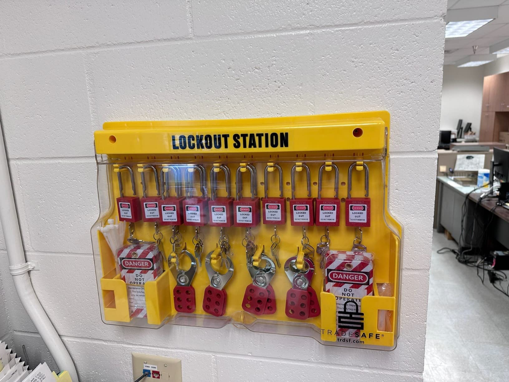TRADESAFE XL Lockout Tagout Station, Lock Out Tag Out Station with Devices customer photo 1