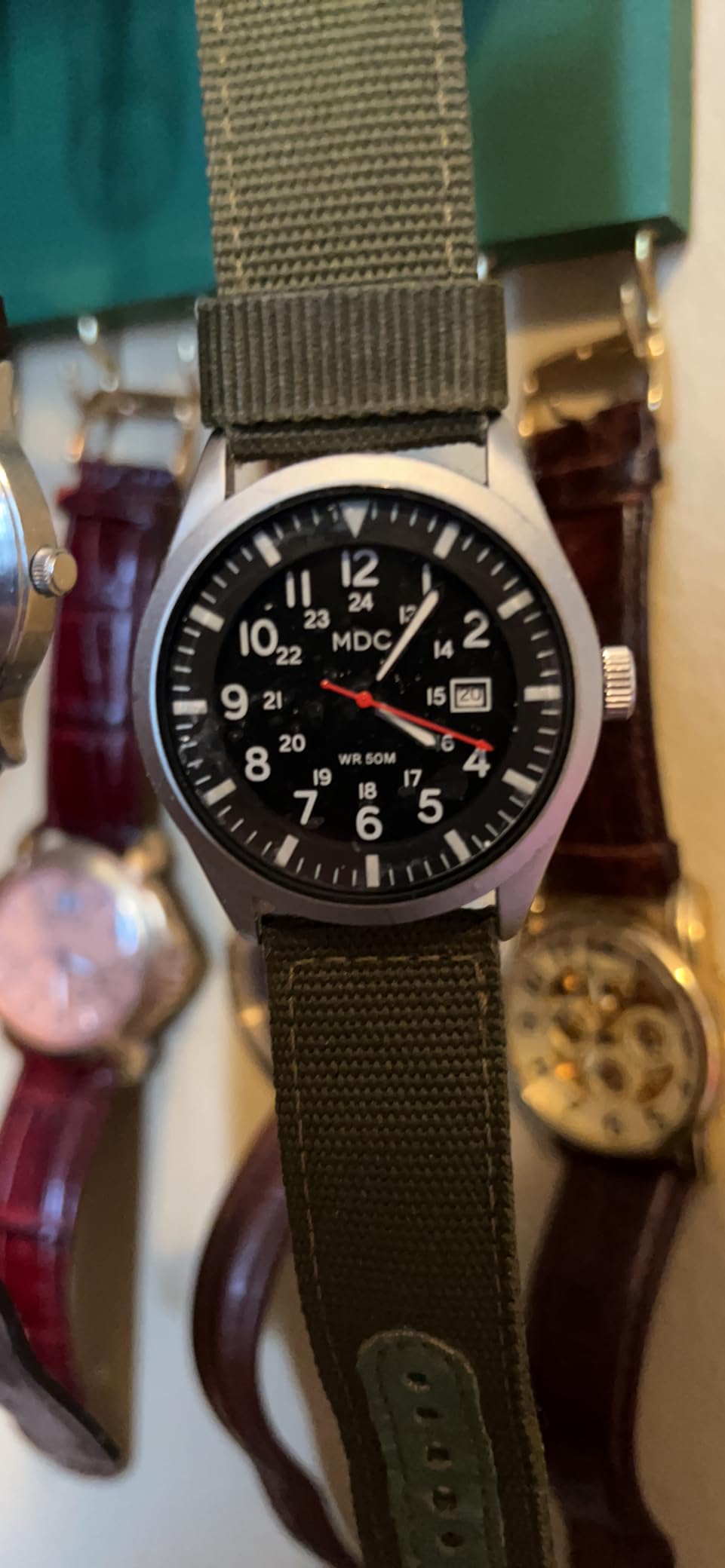 Infantry Mens Military Field Watch, Easy Read Large Face, 12/24H Nylon Band customer photo 1