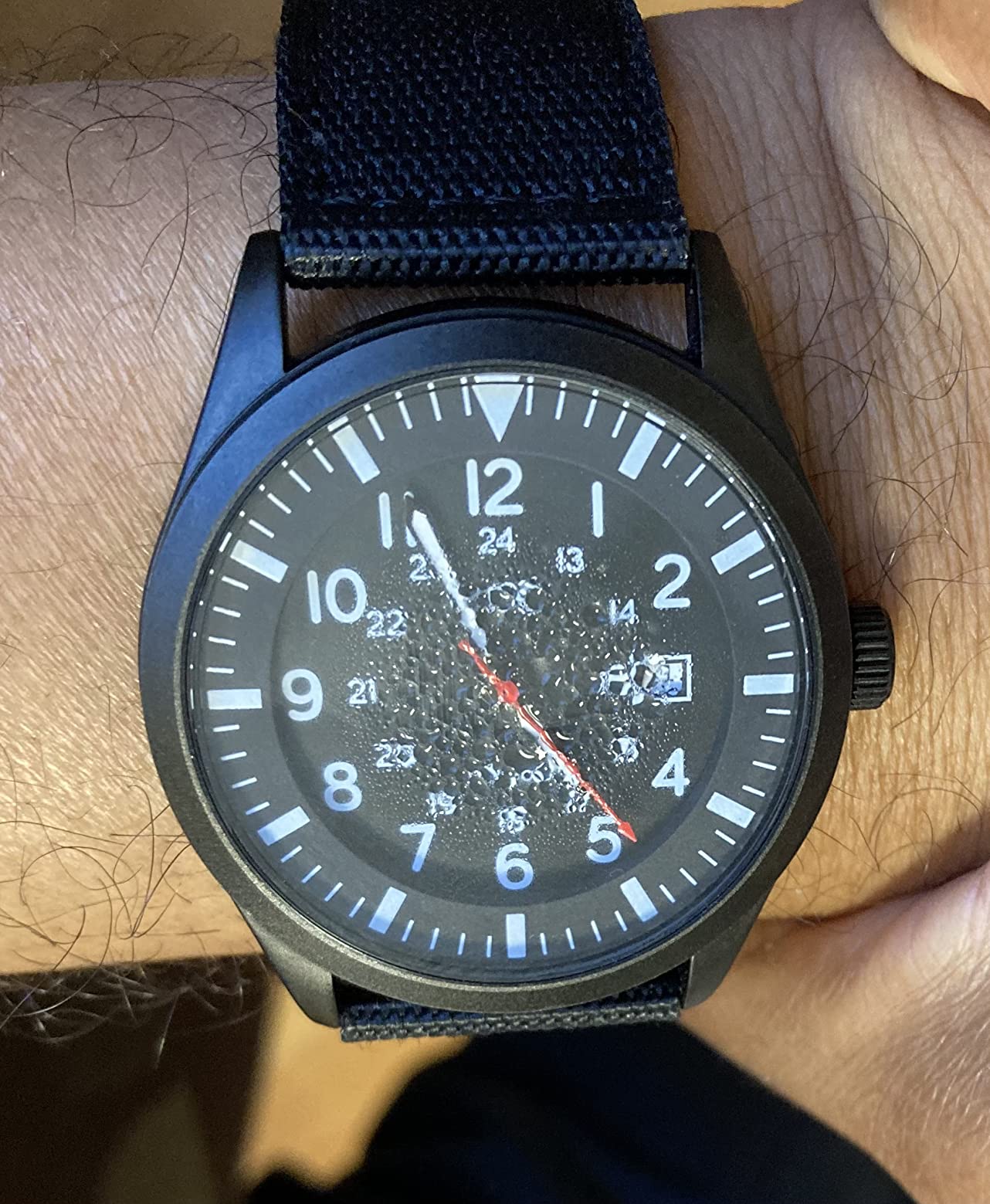 Infantry Mens Military Field Watch, Easy Read Large Face, 12/24H Nylon Band customer photo 2