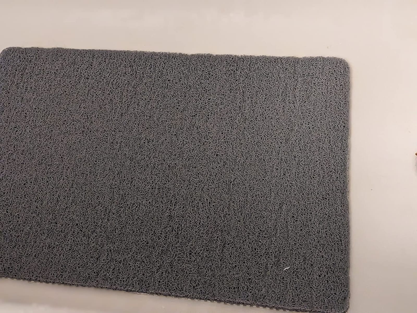 Asvin Soft Textured Bath, Shower, Tub Mat, 24x16 Inch Rectangular, Phthalate Free, Non Slip Comfort Bathtub Mats with Drain, PVC Loofah Bathroom Mat for Wet Areas, Quick Drying, Grey customer photo 2