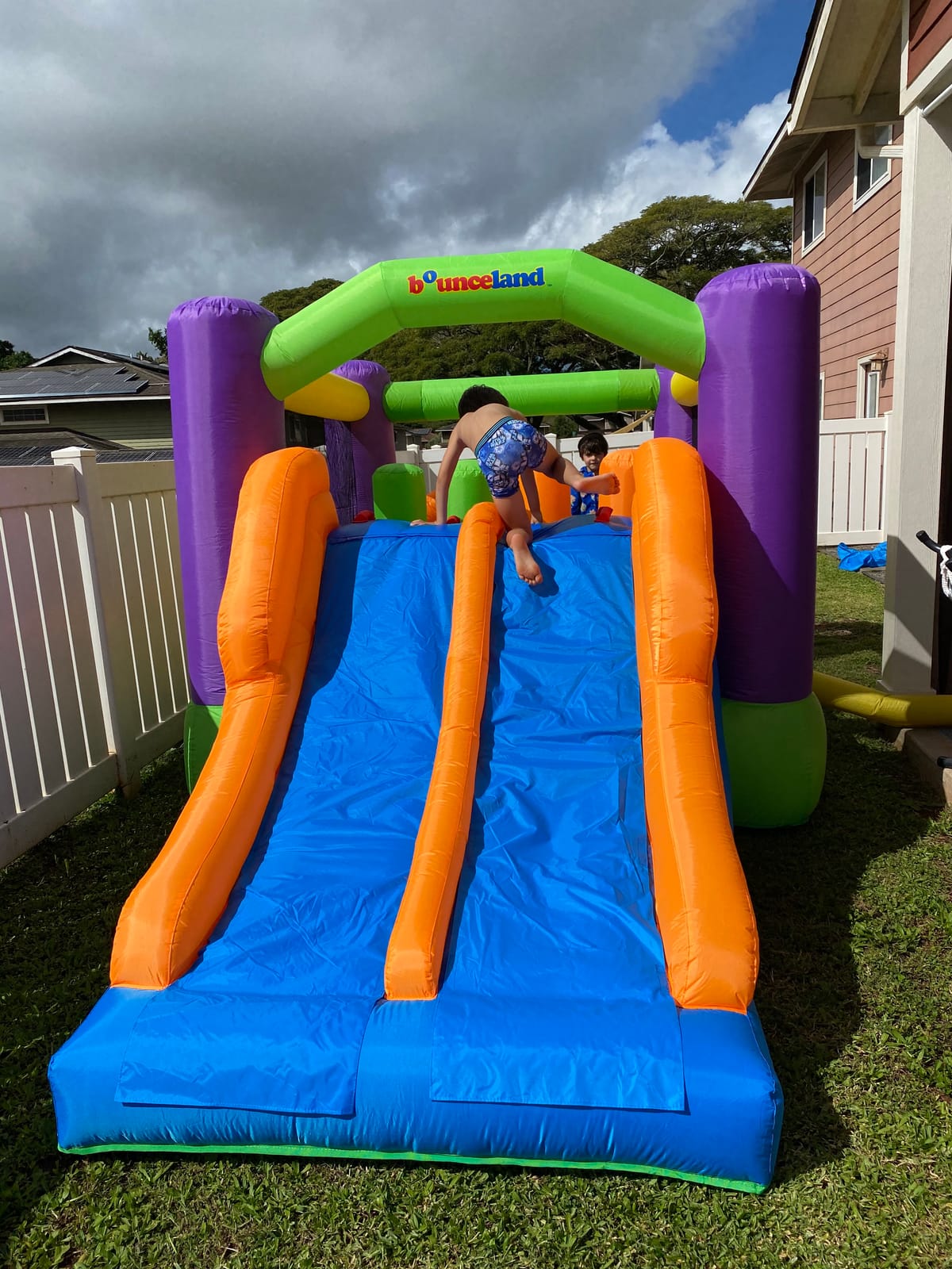 Bounceland Pro Racer Obstacle Bounce House with Dual Slides, Bounce, Climb, Slide All in One, UL 1 HP Blower Included, 19 ft x 9 ft x 7 ft H, Great for Big Party, Fun Racing Game in Teams customer photo 2