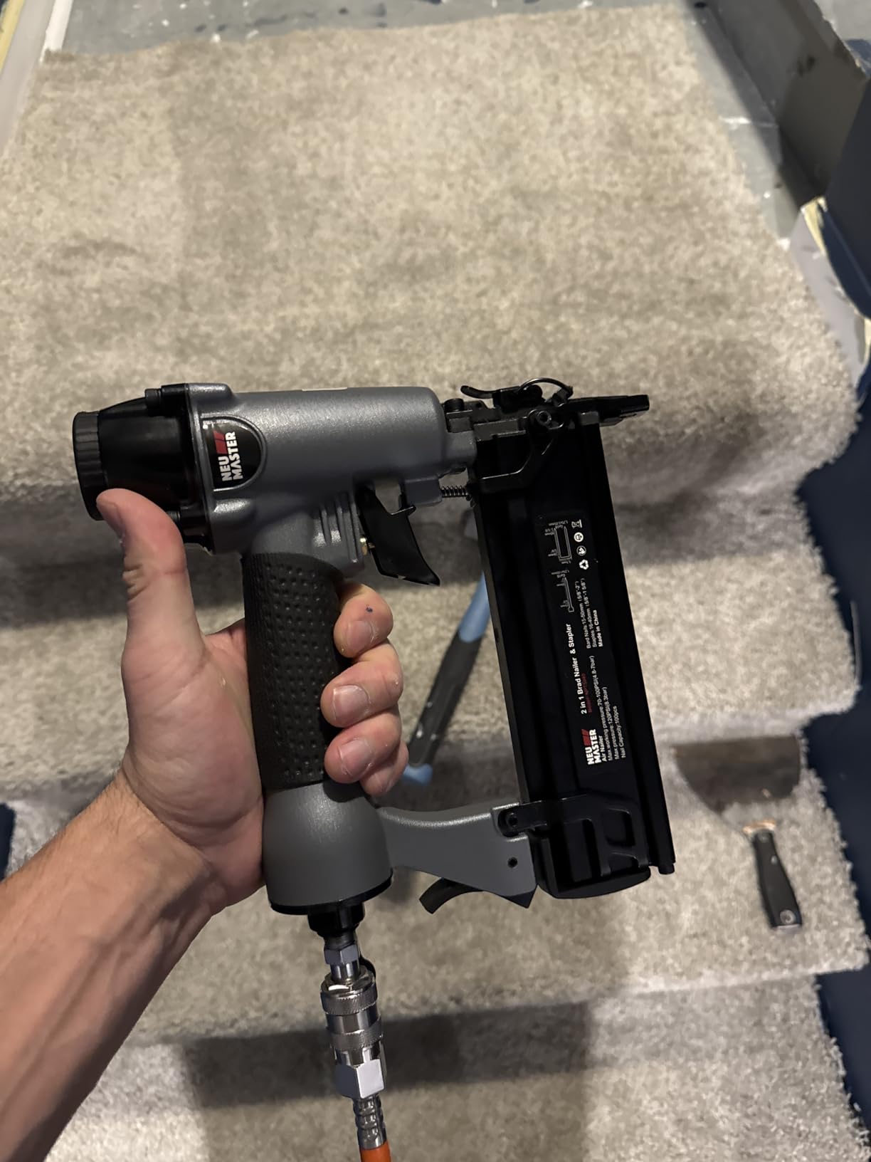 NEU Master Nail Gun, 2 in 1 Pneumatic Brad Nailer/Staple Gun customer photo 2