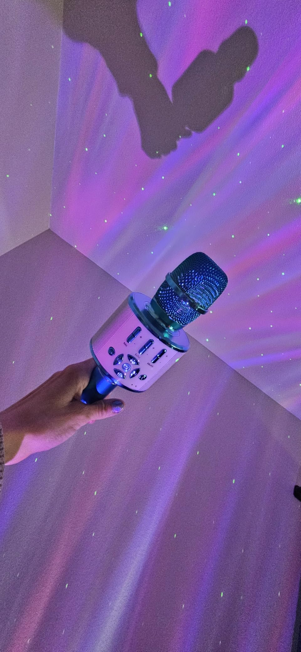 Amazmic Kids Karaoke Microphone Machine Toys for Girls Bluetooth Microphone with LED Light, Christmas Birthday Gift for Girls Boys 3-12+ Years Old (Blue) customer photo 2