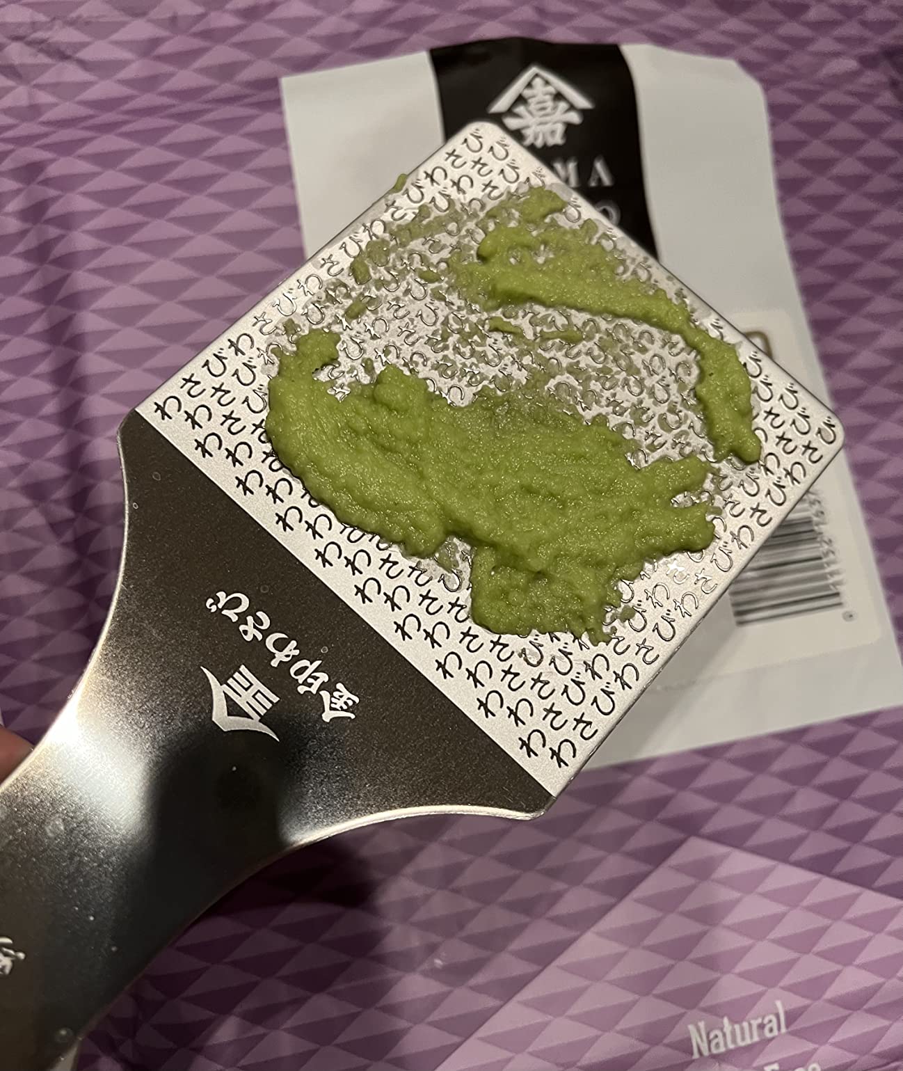 Sustainable Stainless Steel Wasabi Grater - Hagane Zame REGULAR - Grate Wasabi, Garlic, Ginger, Apples, Fruits, Vegetables, Creamy Texture/Kinjirushi Wasabi (Reguar, 6.8 inch x 3.3 inch) customer photo 2