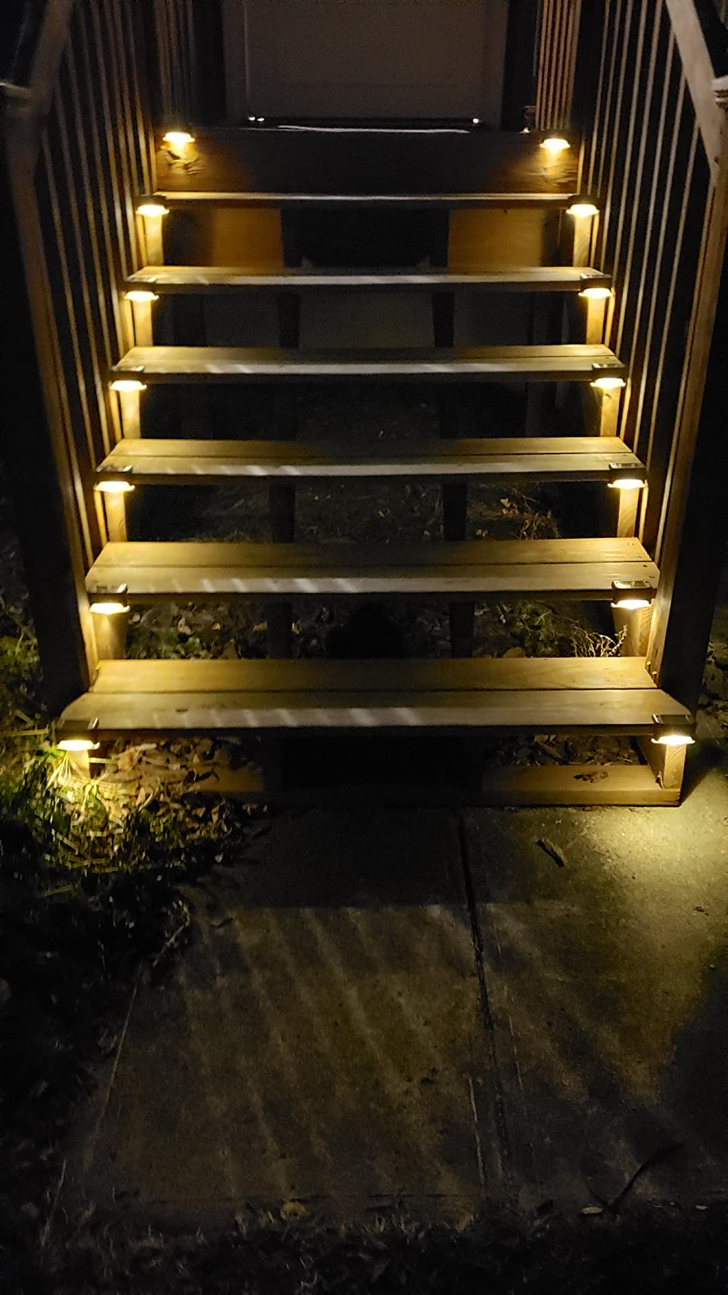 GIGALUMI LED Solar Deck Lights, 16 Pack, Waterproof, Warm White customer photo 1
