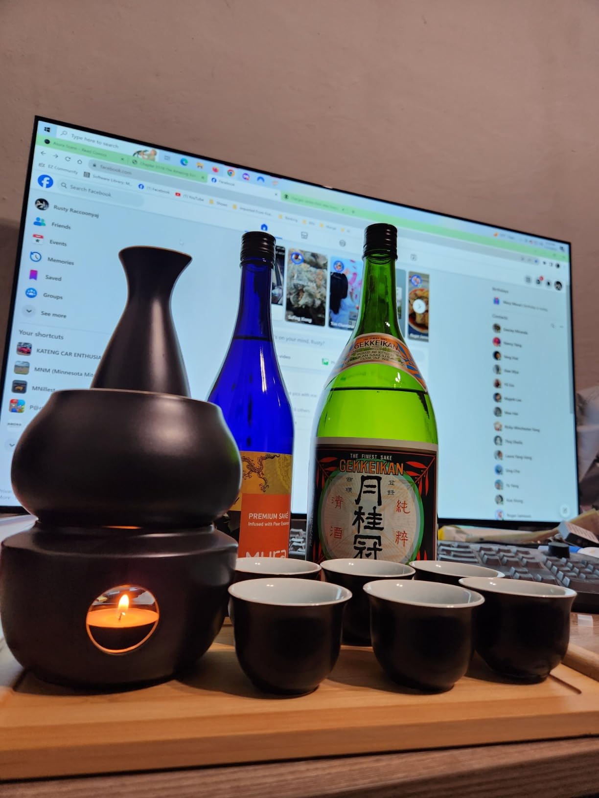 Sake Set with Warmer, Sake Carafe Bottle, Saki Cup Set, Japanese Sake Set customer photo 1