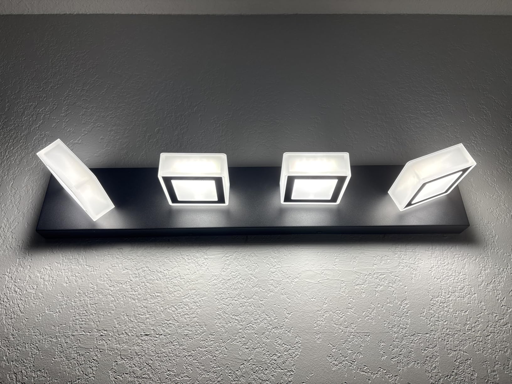 Ralbay LED Black 4 Lights Acrylic Lighting Fixtures Modern Matte Black Bathroom Vanity Lights customer photo 1