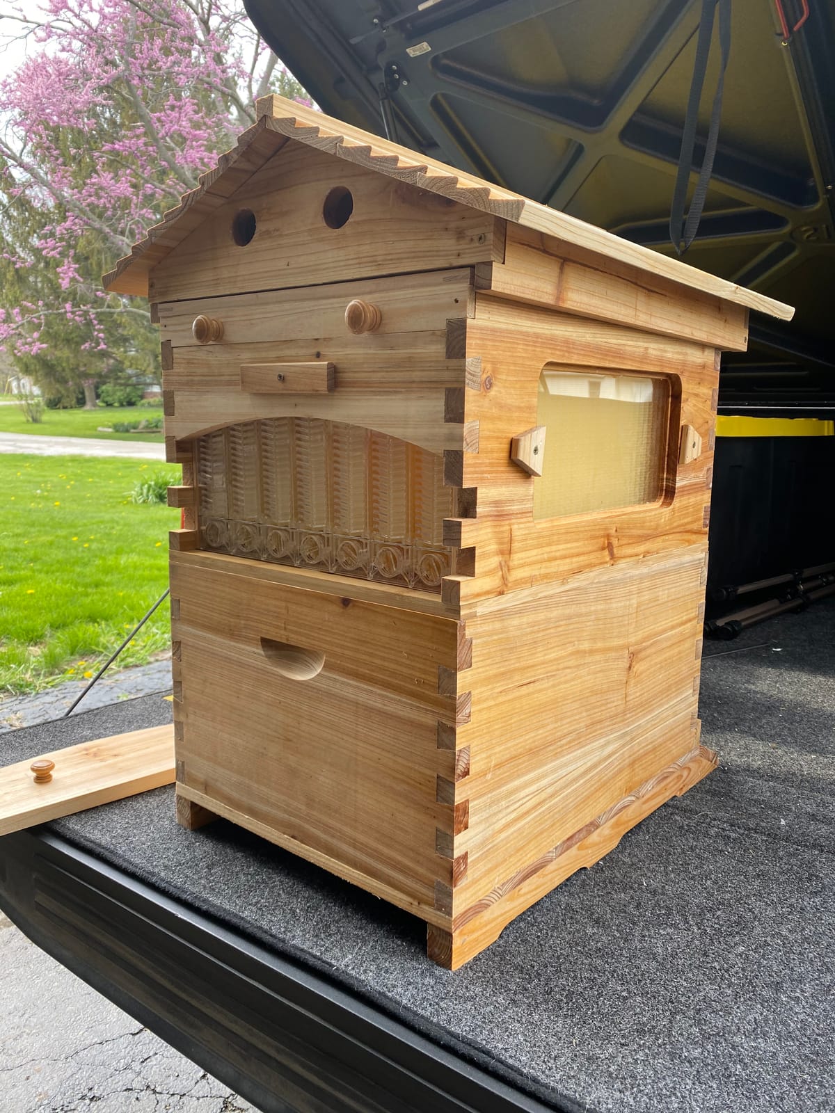 LANGLANG Automatic Wooden bee hive House kit with 7 PCS Upgraded Auto Frame Comb-Beehive Box Honey Free harvesting customer photo 1