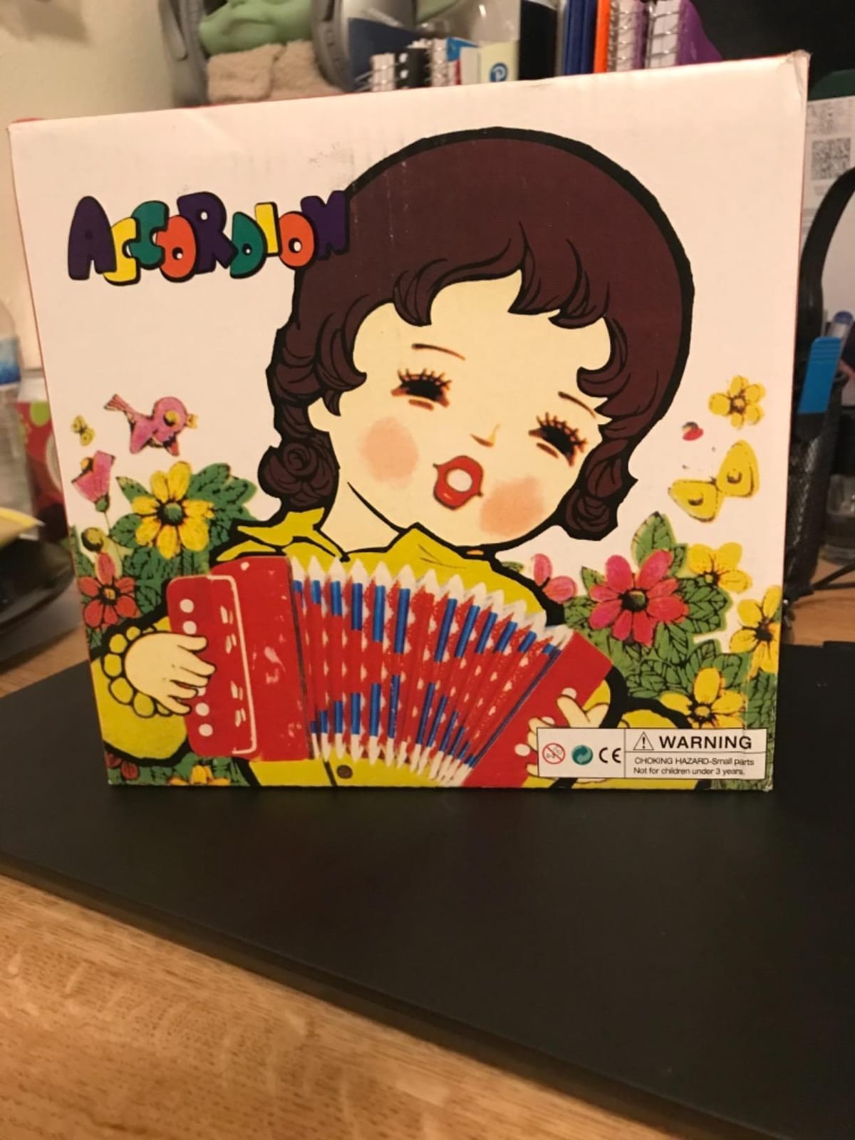 Horse Kids Accordion, 10 Keys Button Control Kid Accordions Musical Instruments for Child Children Toddlers Beginners Accordian Lightweight 7 key 3 Bass Mini Acordeón Toy Acordeones Para Miños Blue customer photo 2